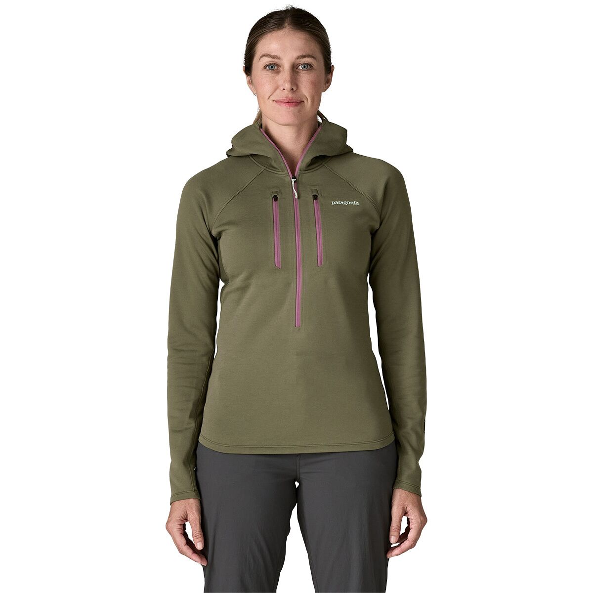 Image of Patagonia R1 Ultralight Hoodie - Women's Basin Green, S