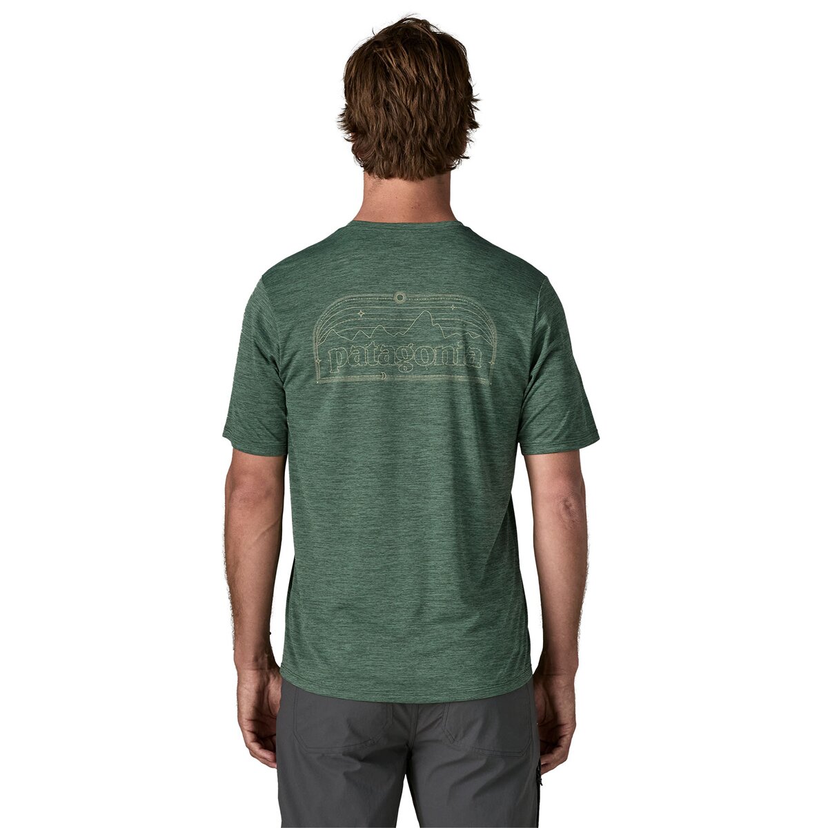 Image of Patagonia Capilene Cool Daily Shirt - P-6 Cosmos - Men's Canopy Green/Light Canopy Green X-Dye, L