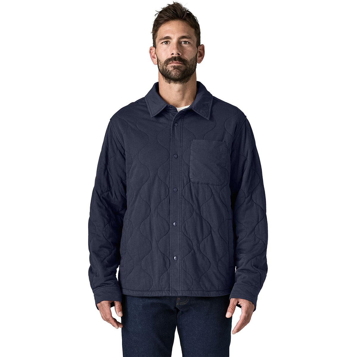 Image of Patagonia Daily Quilted Shirt Jacket - Men's New Navy, XS