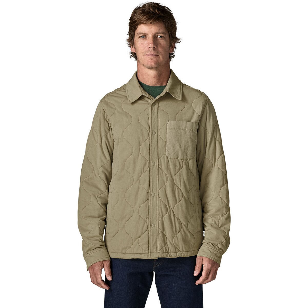 Image of Patagonia Daily Quilted Shirt Jacket - Men's Weathered Stone, S