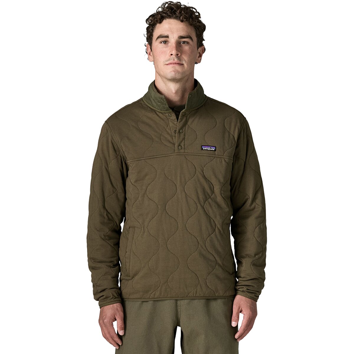Image of Patagonia Daily Quilted Snap-T Pullover - Men's Basin Green, L