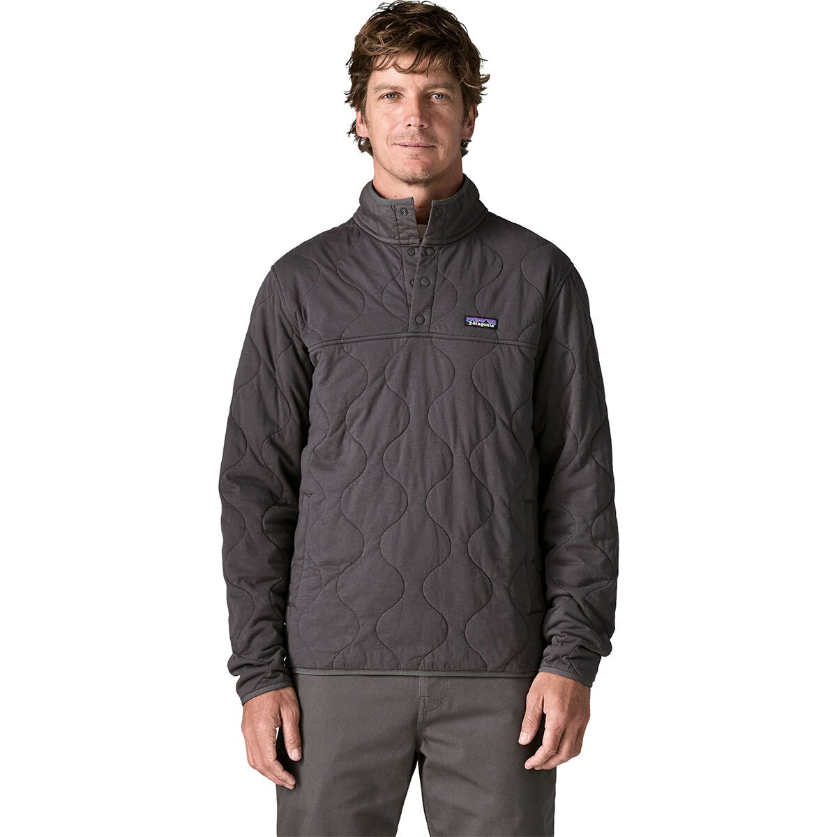 Image of Patagonia Daily Quilted Snap-T Pullover - Men's Forge Grey, L