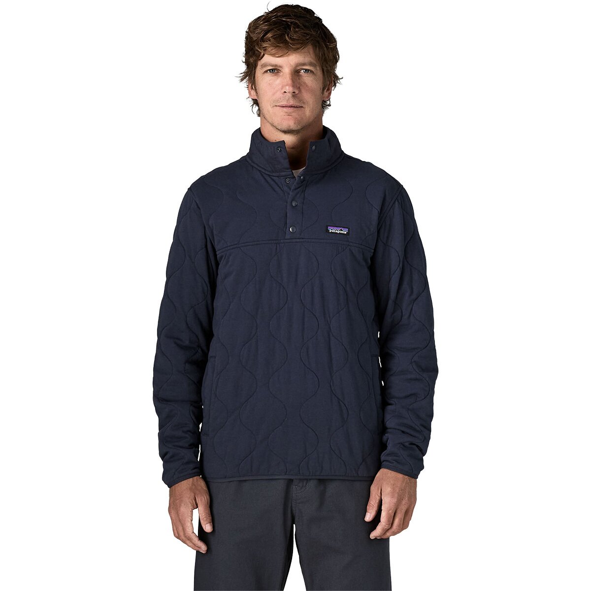 Image of Patagonia Daily Quilted Snap-T Pullover - Men's New Navy, L