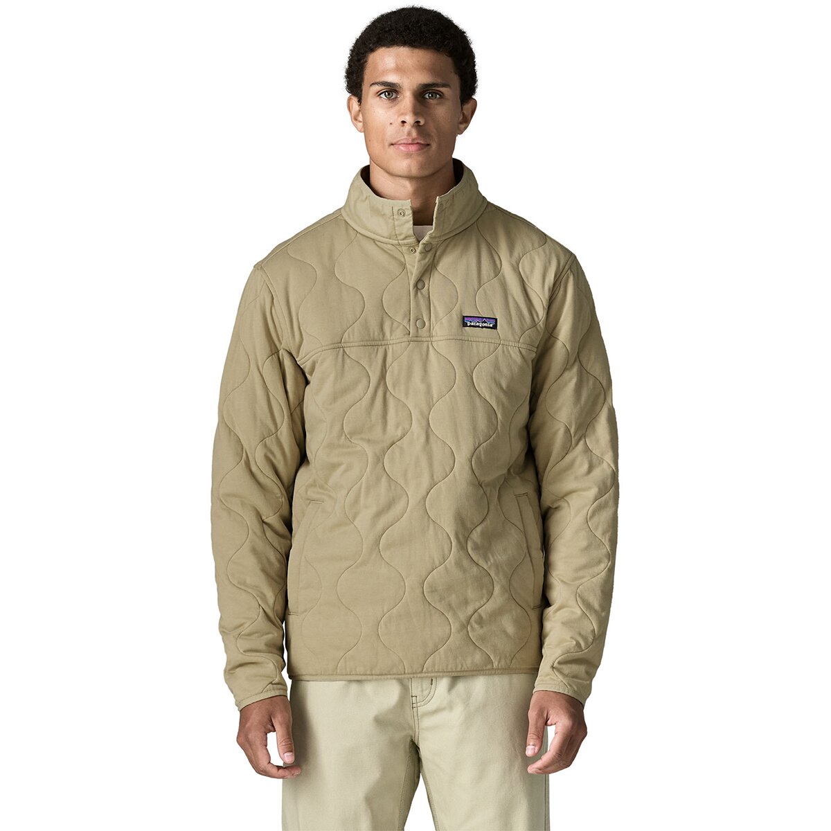 Image of Patagonia Daily Quilted Snap-T Pullover - Men's Weathered Stone, L