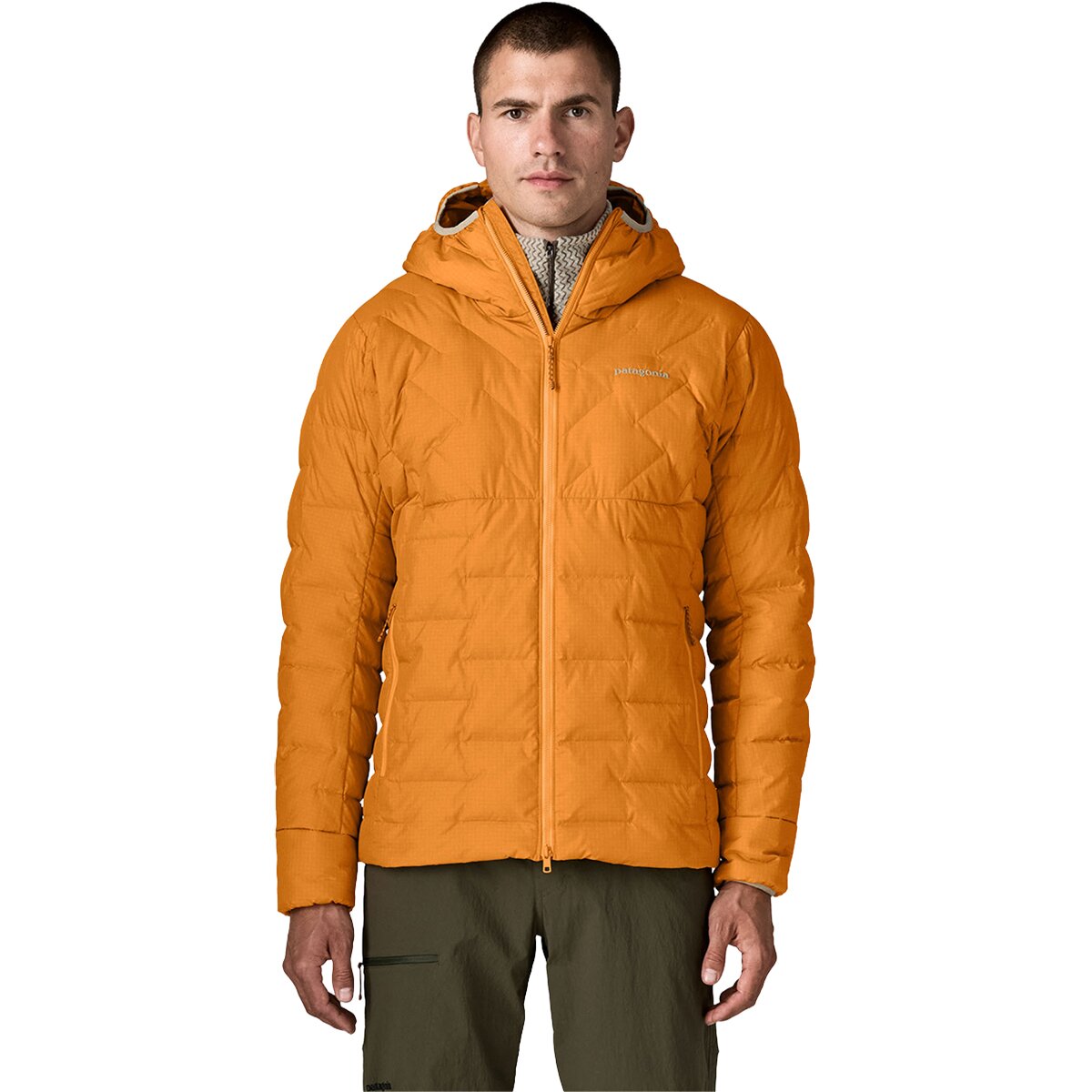 Image of Patagonia Durable Down Hooded Jacket - Men's Autumn Orange, L