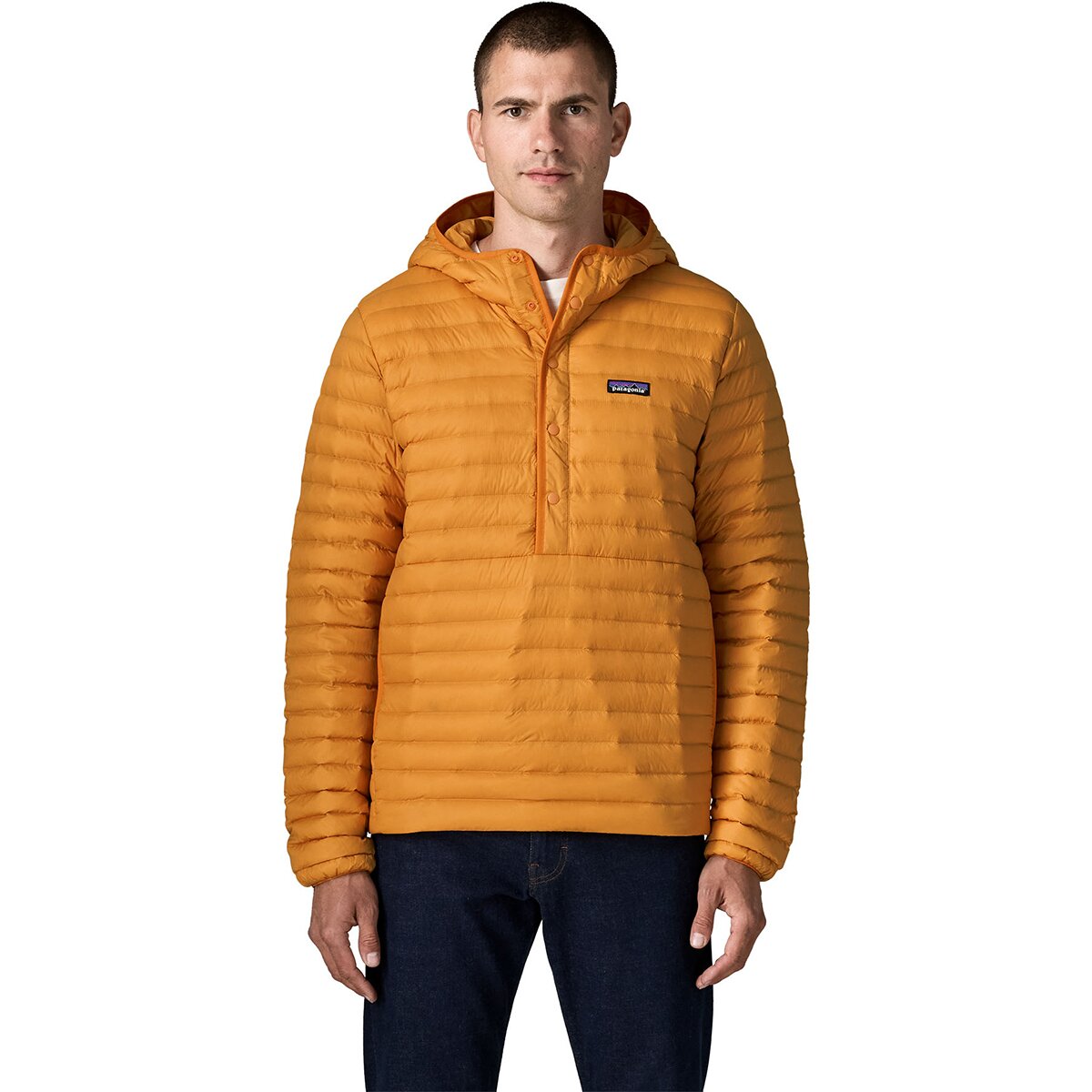 Image of Patagonia Lightweight Down Sweater Pullover - Men's Autumn Orange, M