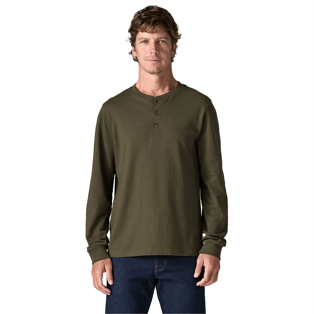 Image of Patagonia Long-Sleeve Henley Shirt - Men's Basin Green, S