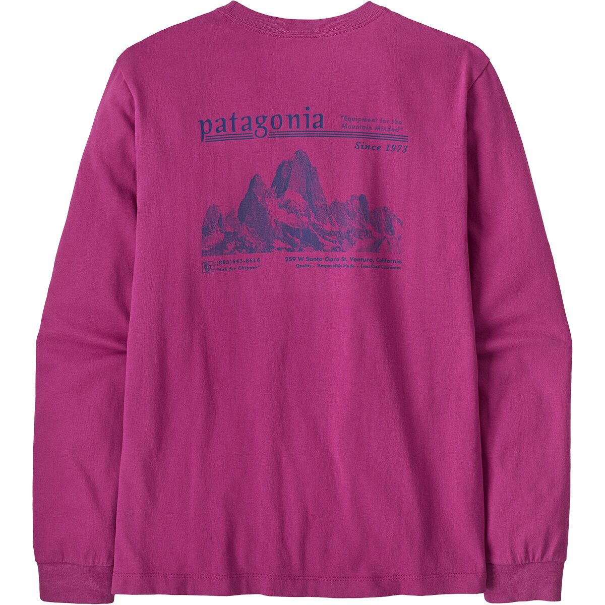 Image of Patagonia Long-Sleeve Midweight Hut Tripper Skyline T-Shirt - Men's Amaranth Pink, S