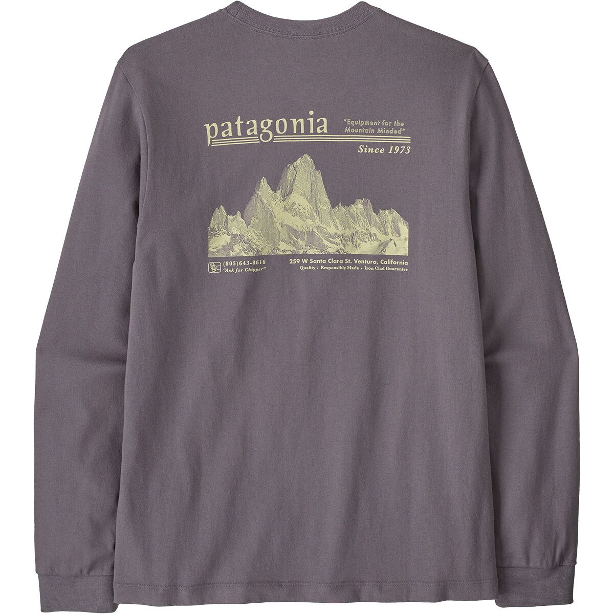 Image of Patagonia Long-Sleeve Midweight Hut Tripper Skyline T-Shirt - Men's May Grey, XXL