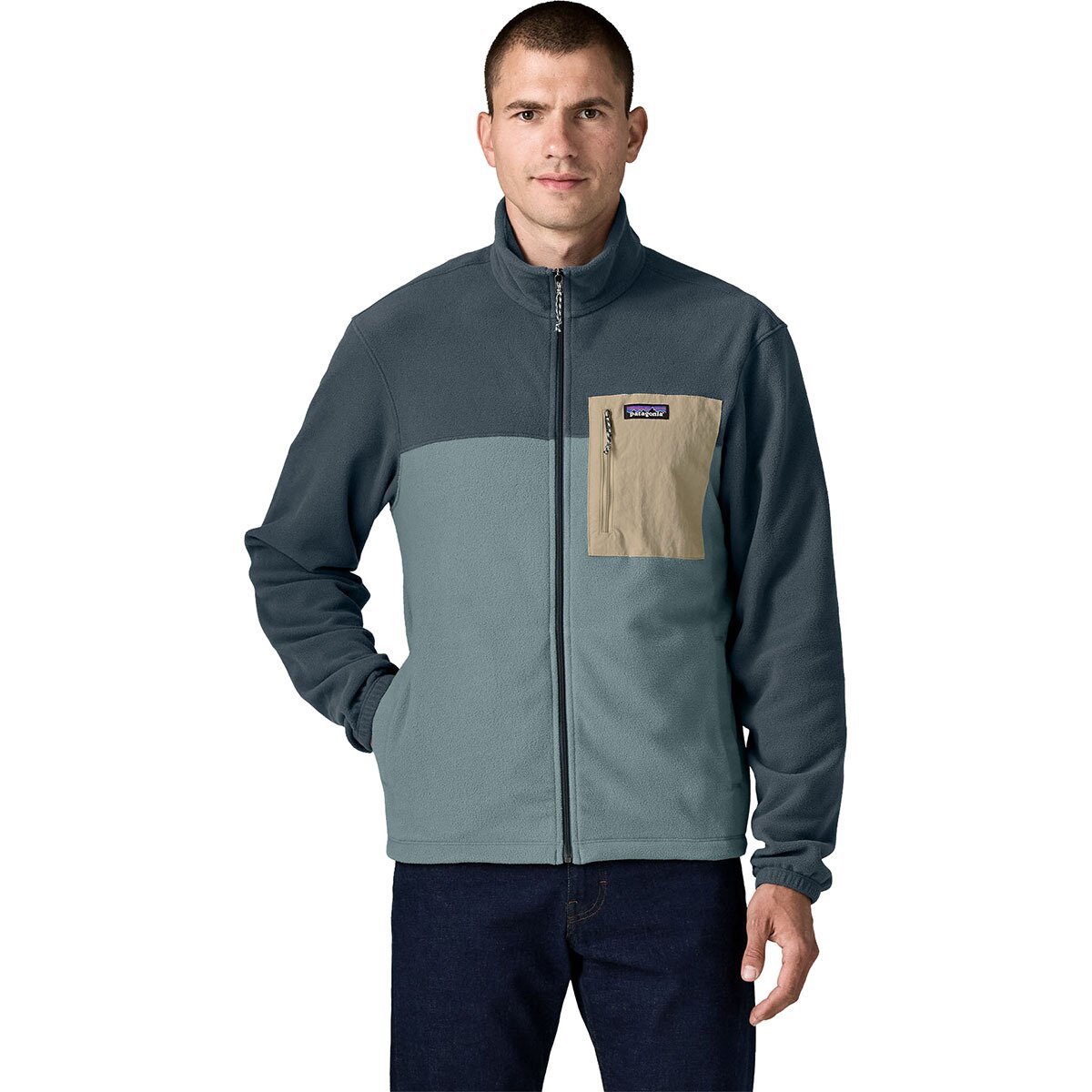 Image of Patagonia Micro D Patch Pocket Jacket - Men's Blue Sage, XXL