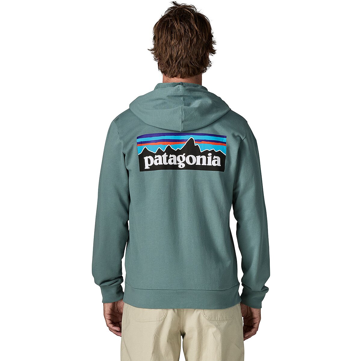 Image of Patagonia P-6 Logo Daily Full-Zip Hoodie - Men's Blue Sage, XXL