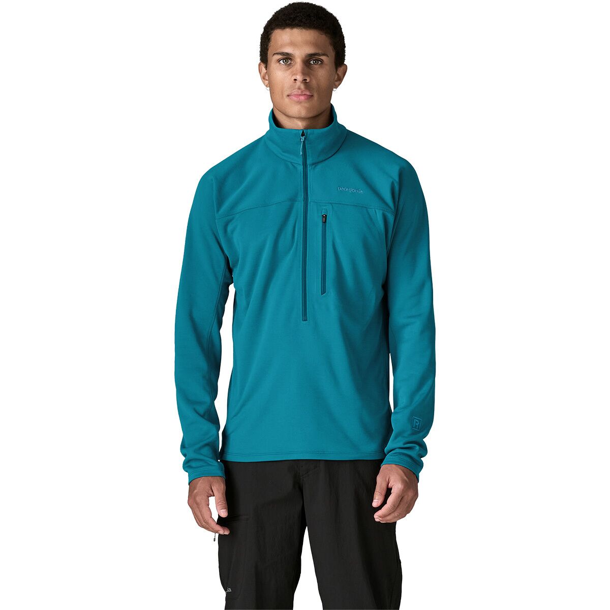 Image of Patagonia R1 Ultralight 1/2-Zip Jacket - Men's Glacial Blue, S
