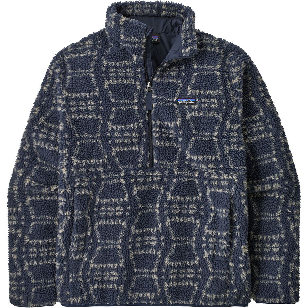 Image of Patagonia Retro-X Pullover - Men's Snowshoe Hare/New Navy, L