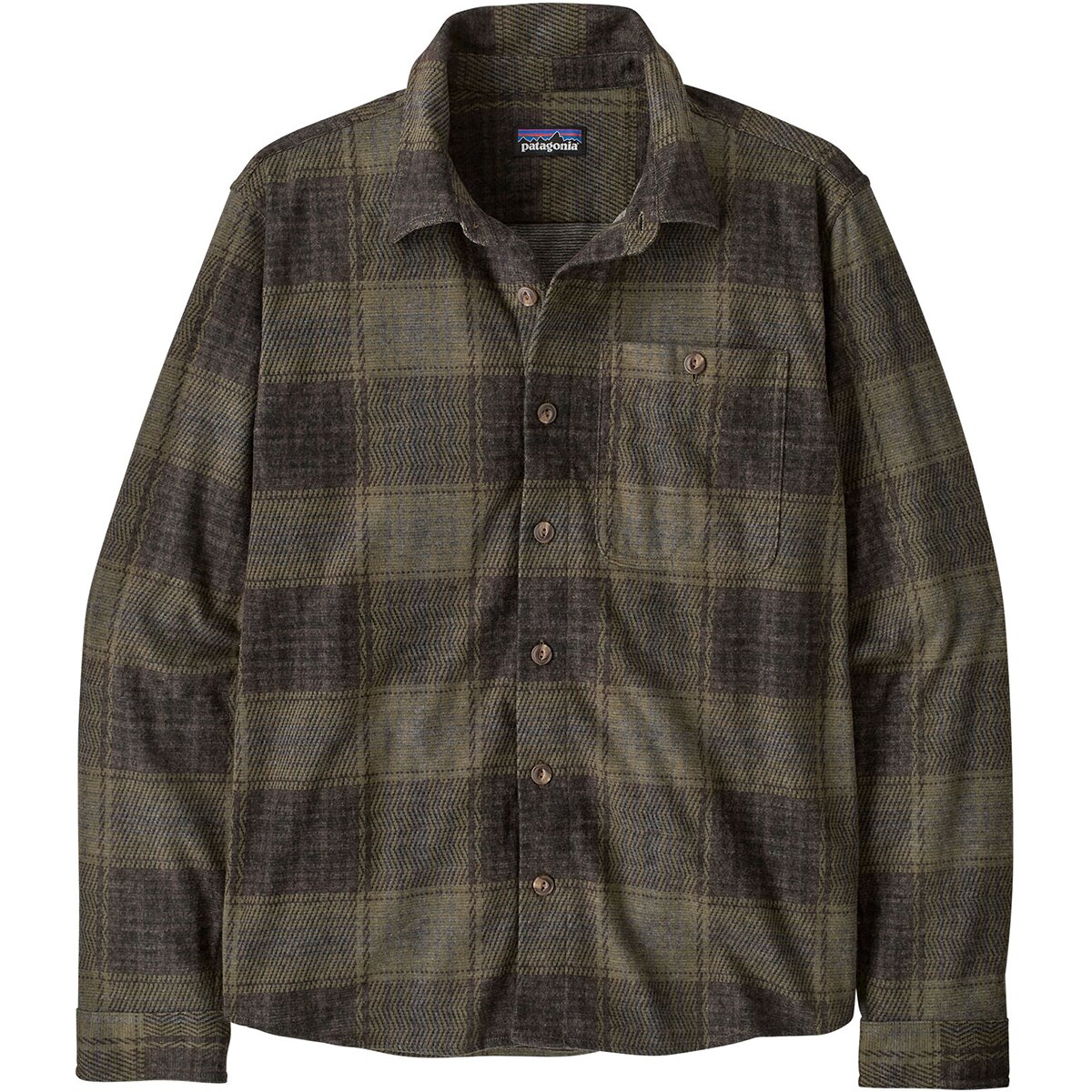 Image of Patagonia Stretch Fjord Flannel Shirt - Men's Soft Check/Basin Green, XXL