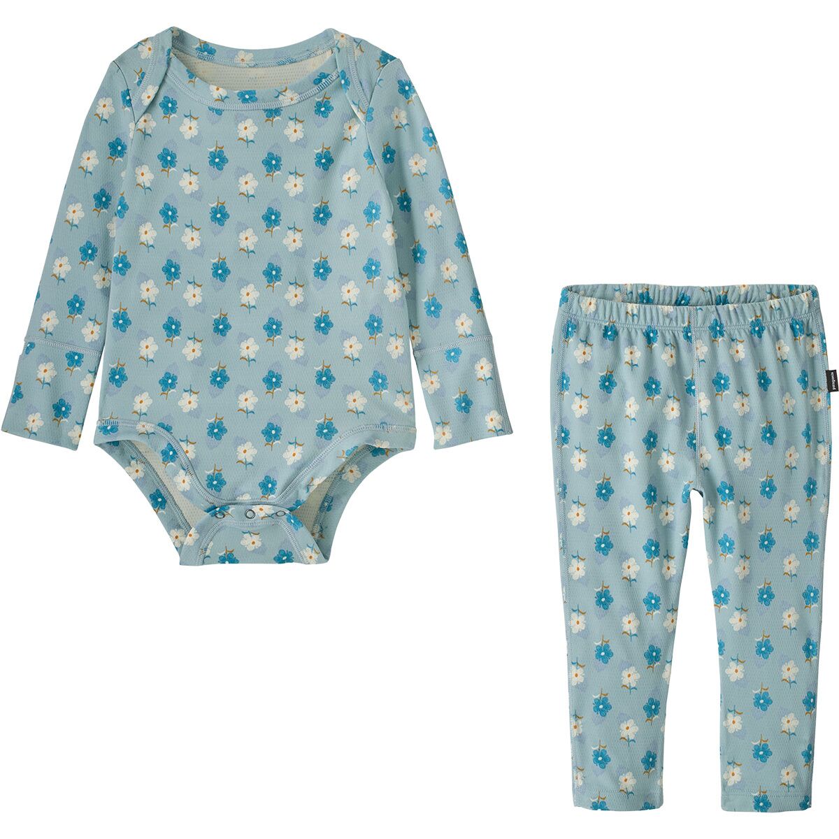 Image of Patagonia Capilene Midweight Baselayer Set - Infants' Snow Ditsy/Virtually Blue, 12M