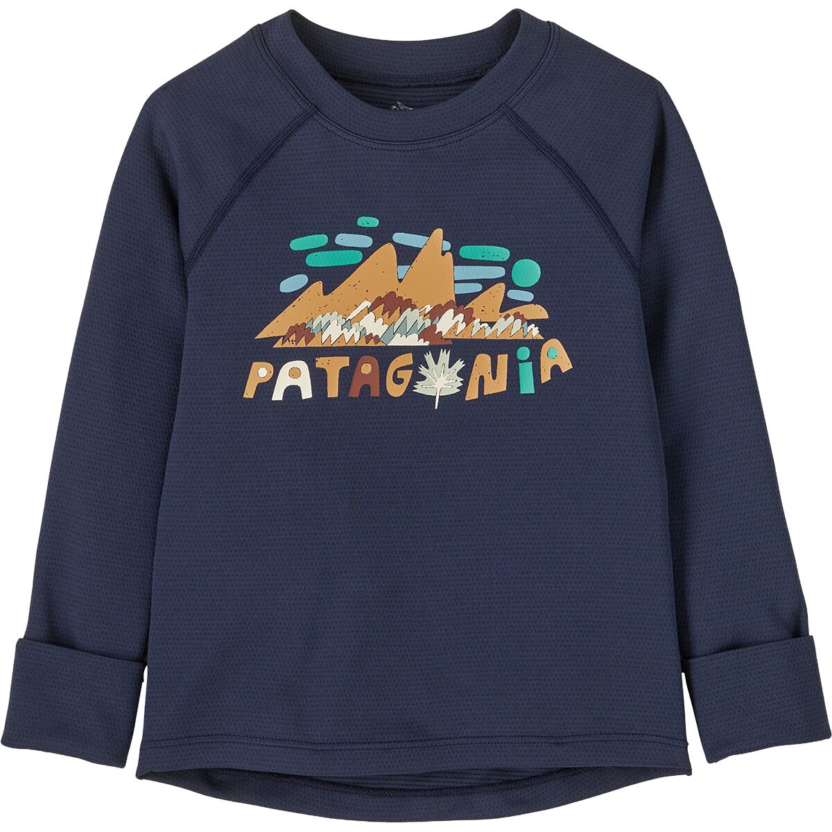 Image of Patagonia Capilene Midweight Crew Top - Toddlers' Fitz Roy Foliage/New Navy, 2T