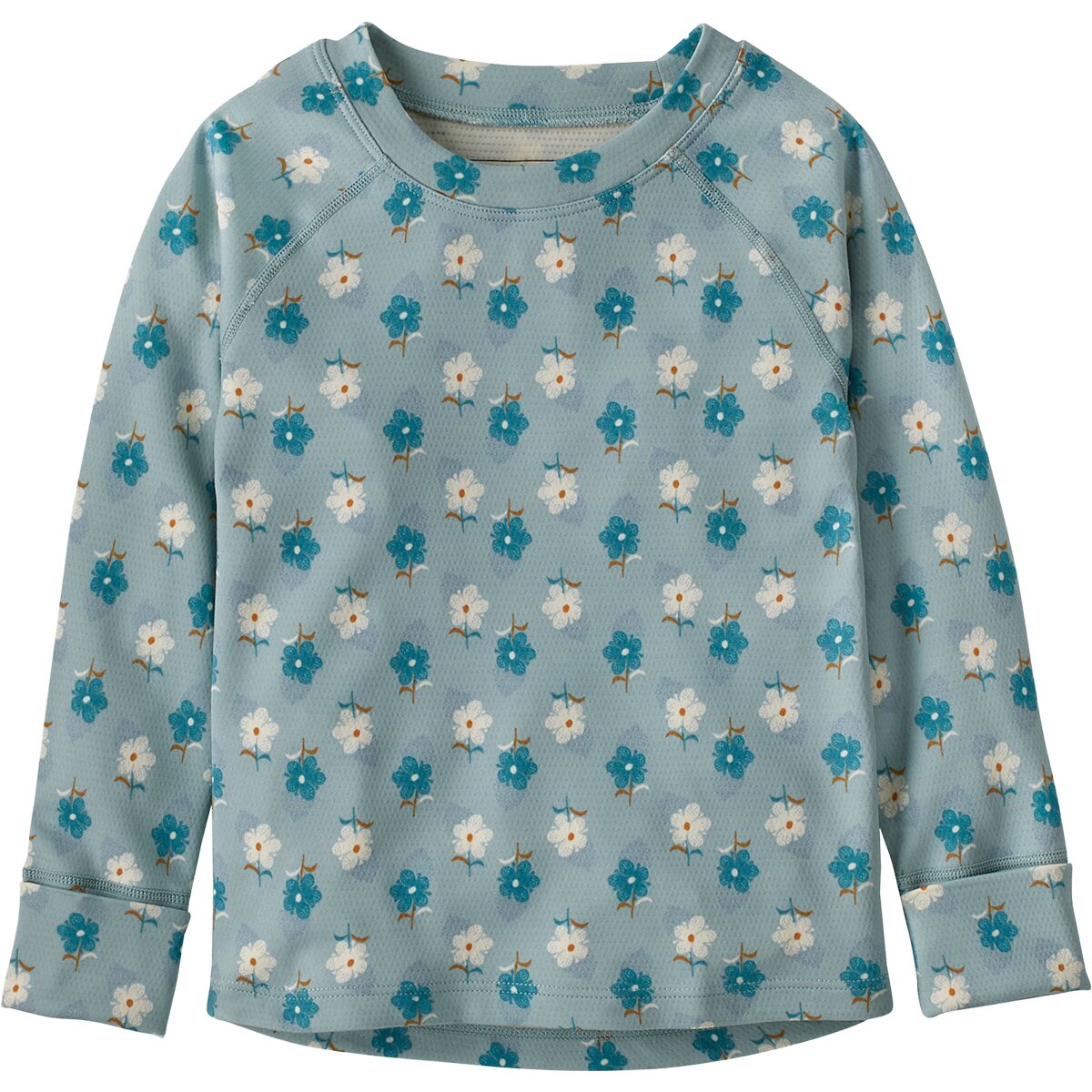 Image of Patagonia Capilene Midweight Crew Top - Toddlers' Snow Ditsy/Virtually Blue, 2T