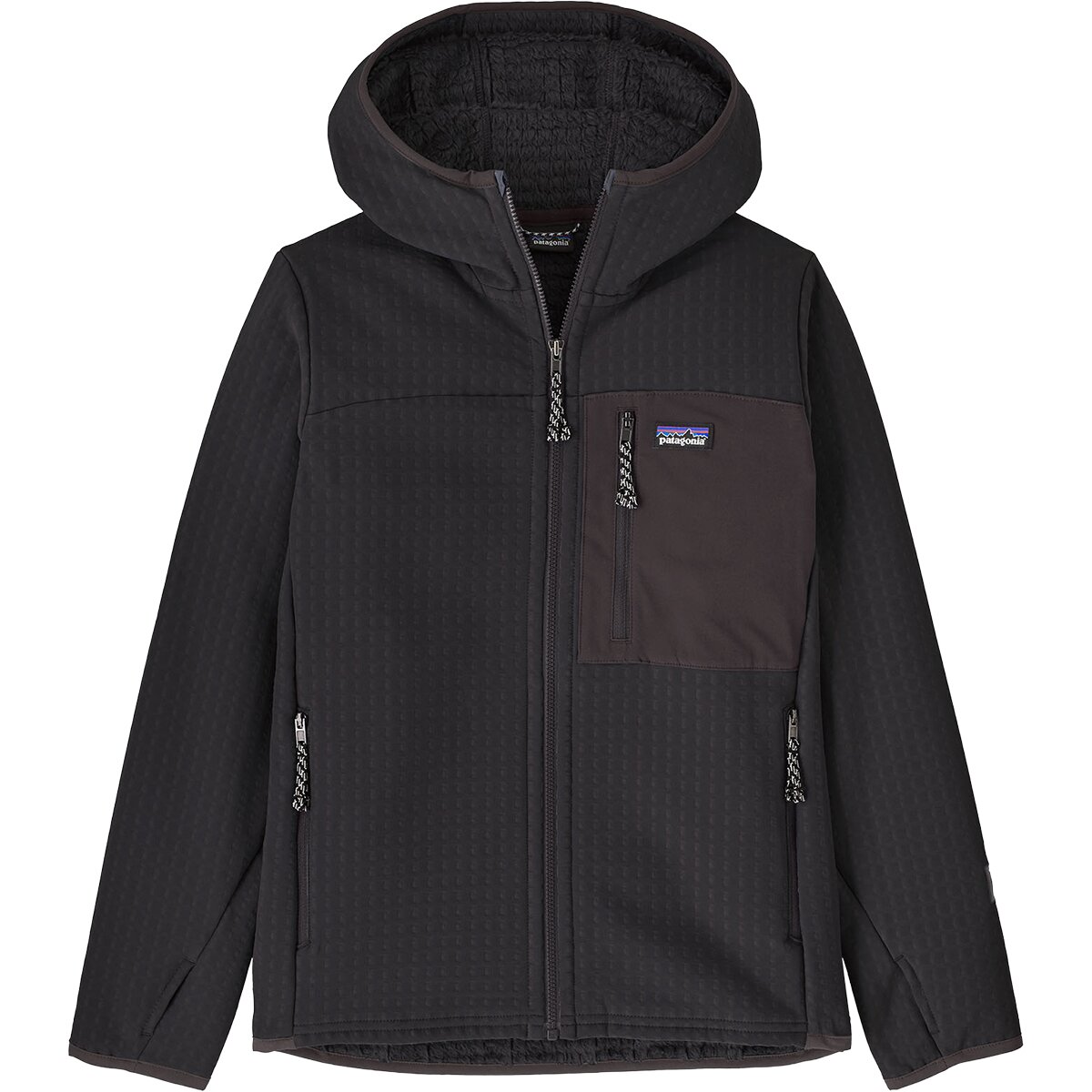Image of Patagonia R2 TechFace Hooded Jacket - Kids' Black, L