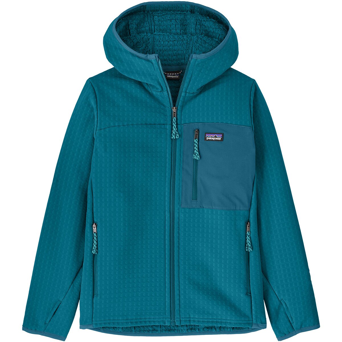 Image of Patagonia R2 TechFace Hooded Jacket - Kids' Glacial Blue, L