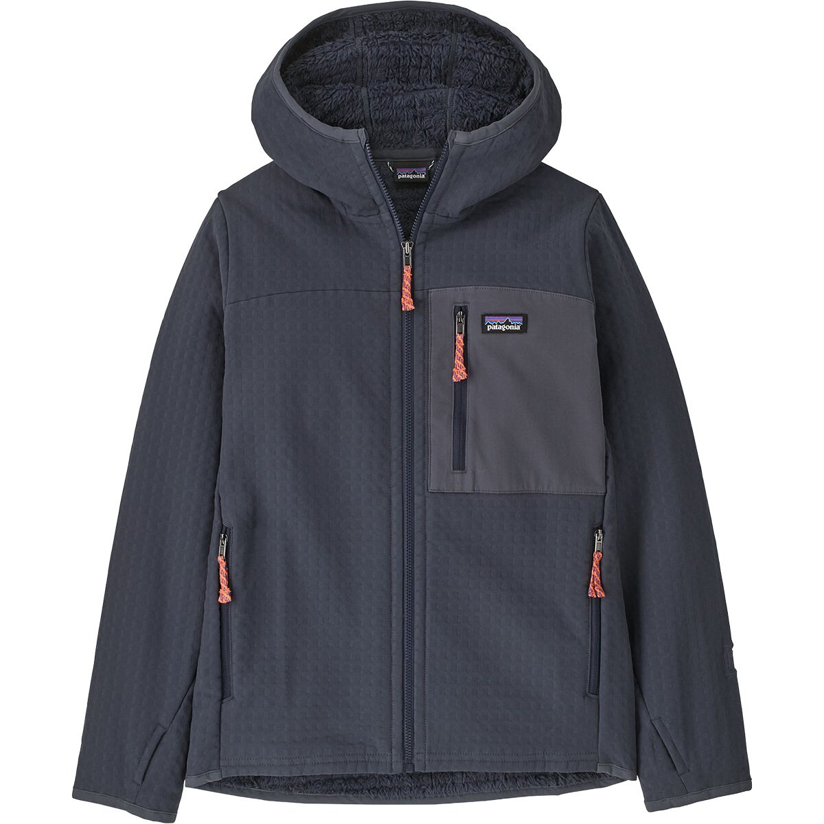 Image of Patagonia R2 TechFace Hooded Jacket - Kids' Smolder Blue, XS