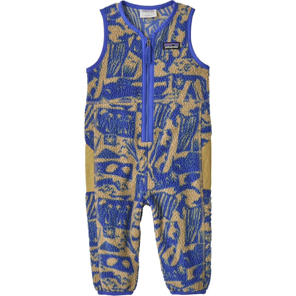 Image of Patagonia Shearling Overall - Infants' Let's Chat/Eddy Blue, 12M
