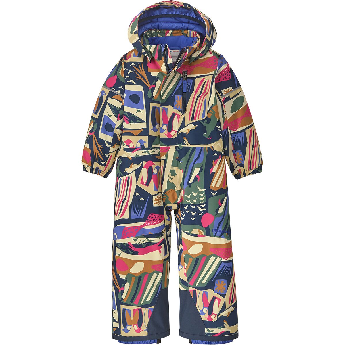 Image of Patagonia Snow Pile One-Piece Snow Suit - Toddlers' Let's Chat/New Navy, 4T