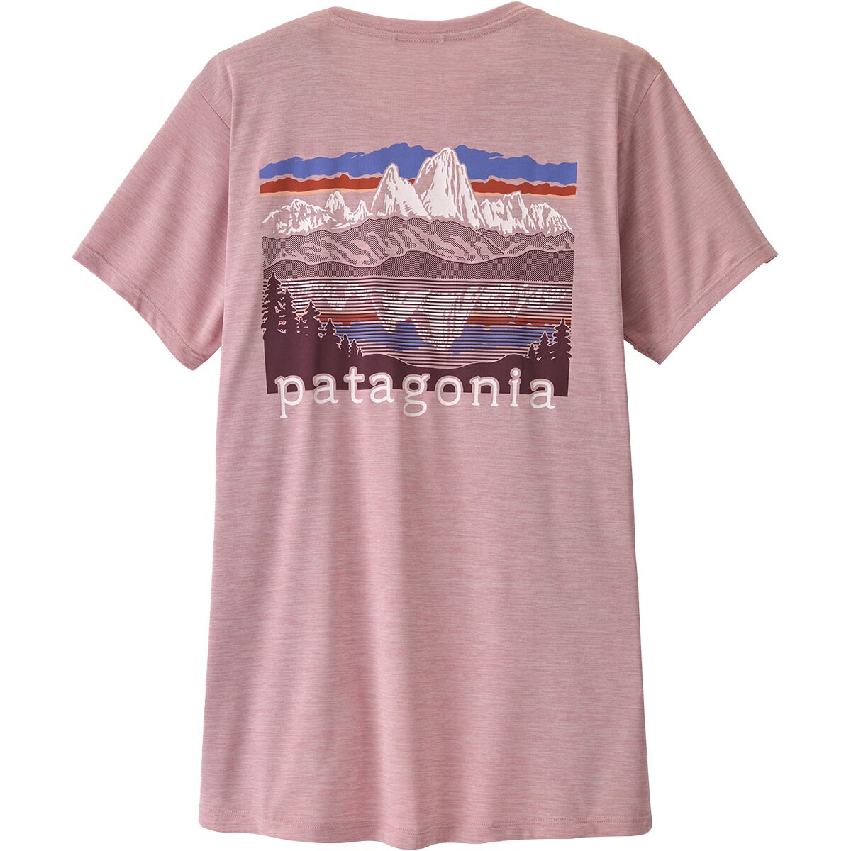 Image of Patagonia Capilene Cool Daily Shirt - Fitz Roy Foothills - Women's Fuzzy Mauve - Light Fuzzy Mauve X-Dye, L