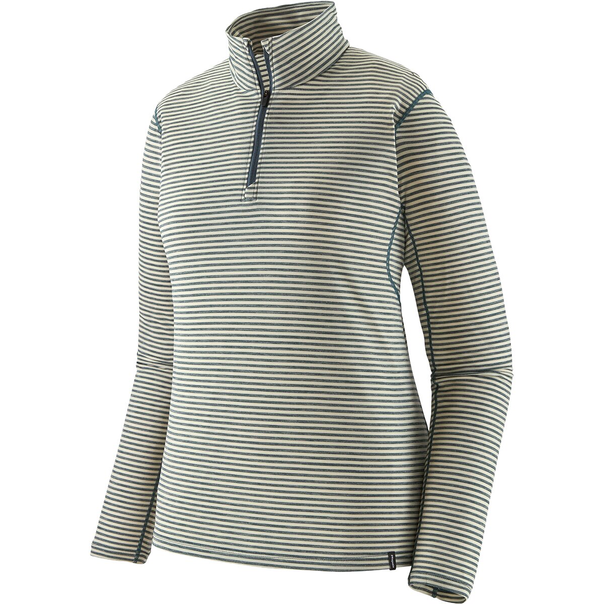 Image of Patagonia Capilene Lightweight Zip-Neck Shirt - Women's Polar Stripe/Summit Blue, L