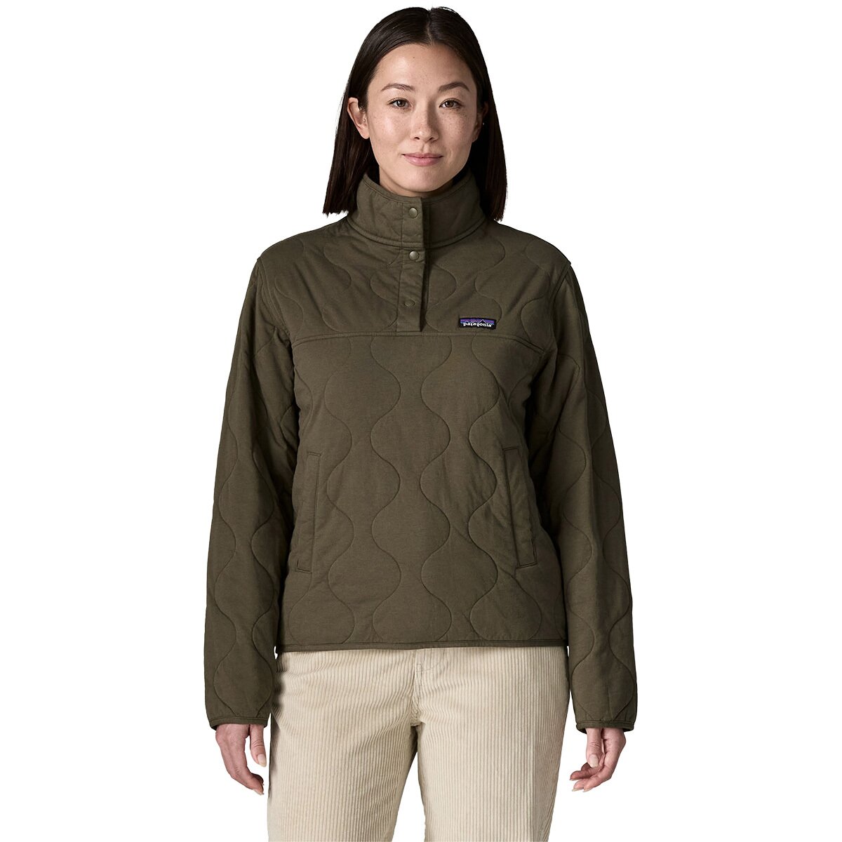 Image of Patagonia Daily Quilted Snap-T Pullover - Women's Basin Green, XL