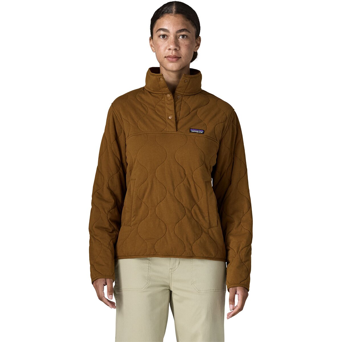 Image of Patagonia Daily Quilted Snap-T Pullover - Women's Wolf Brown, S