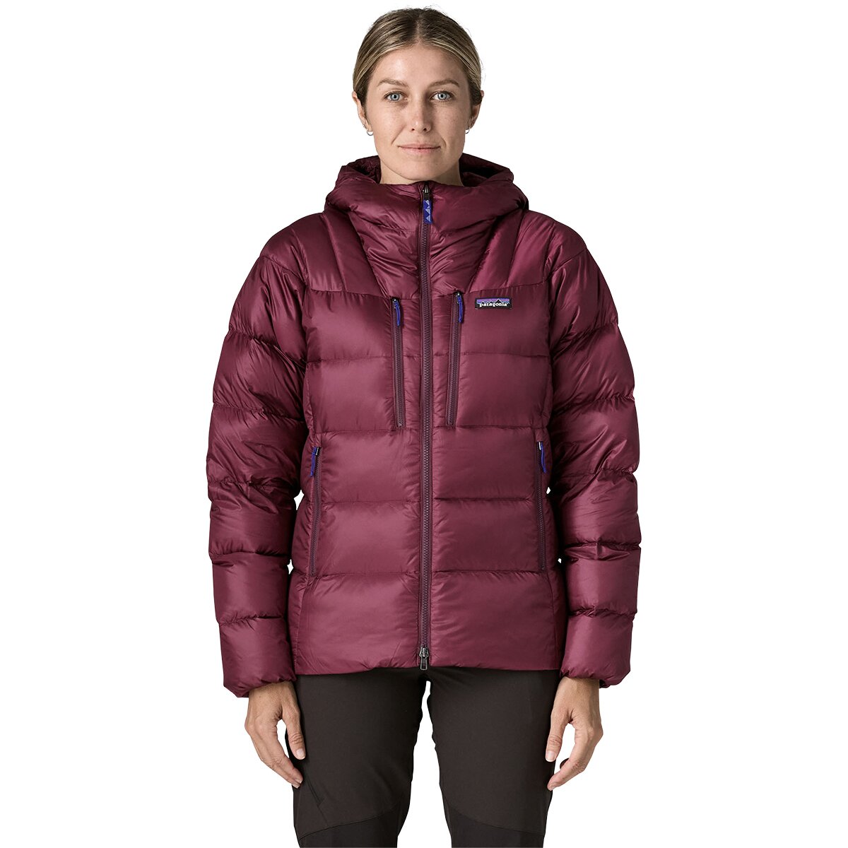 Image of Patagonia Fitz Roy Down Hooded Jacket - Women's Berry Fig, M