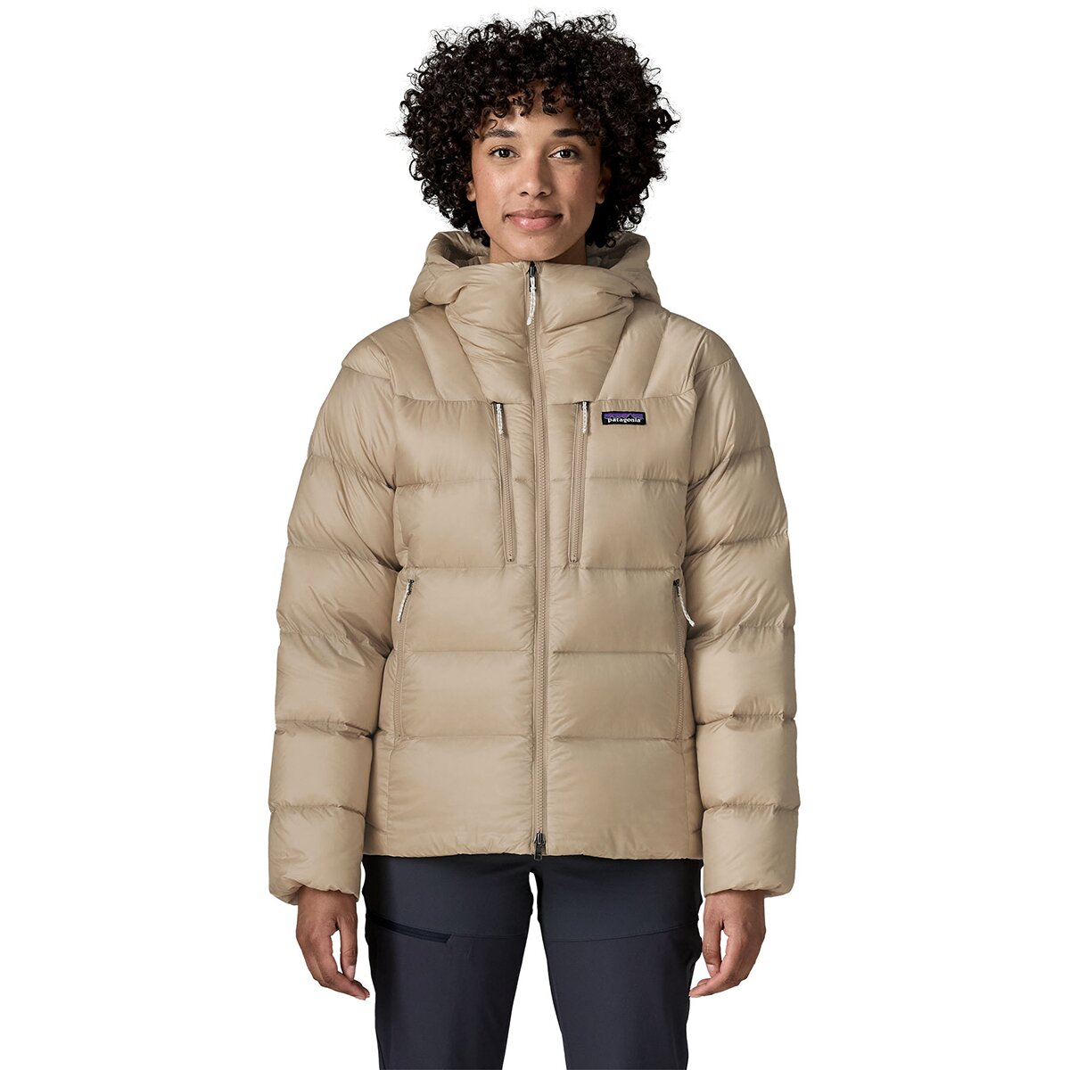 Image of Patagonia Fitz Roy Down Hooded Jacket - Women's Pumice, M