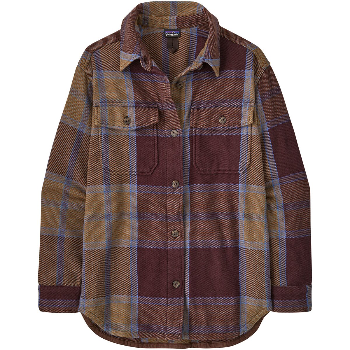 Image of Patagonia Fjord Loft Overshirt Jacket - Women's Polar Tide/Berry Fig, L