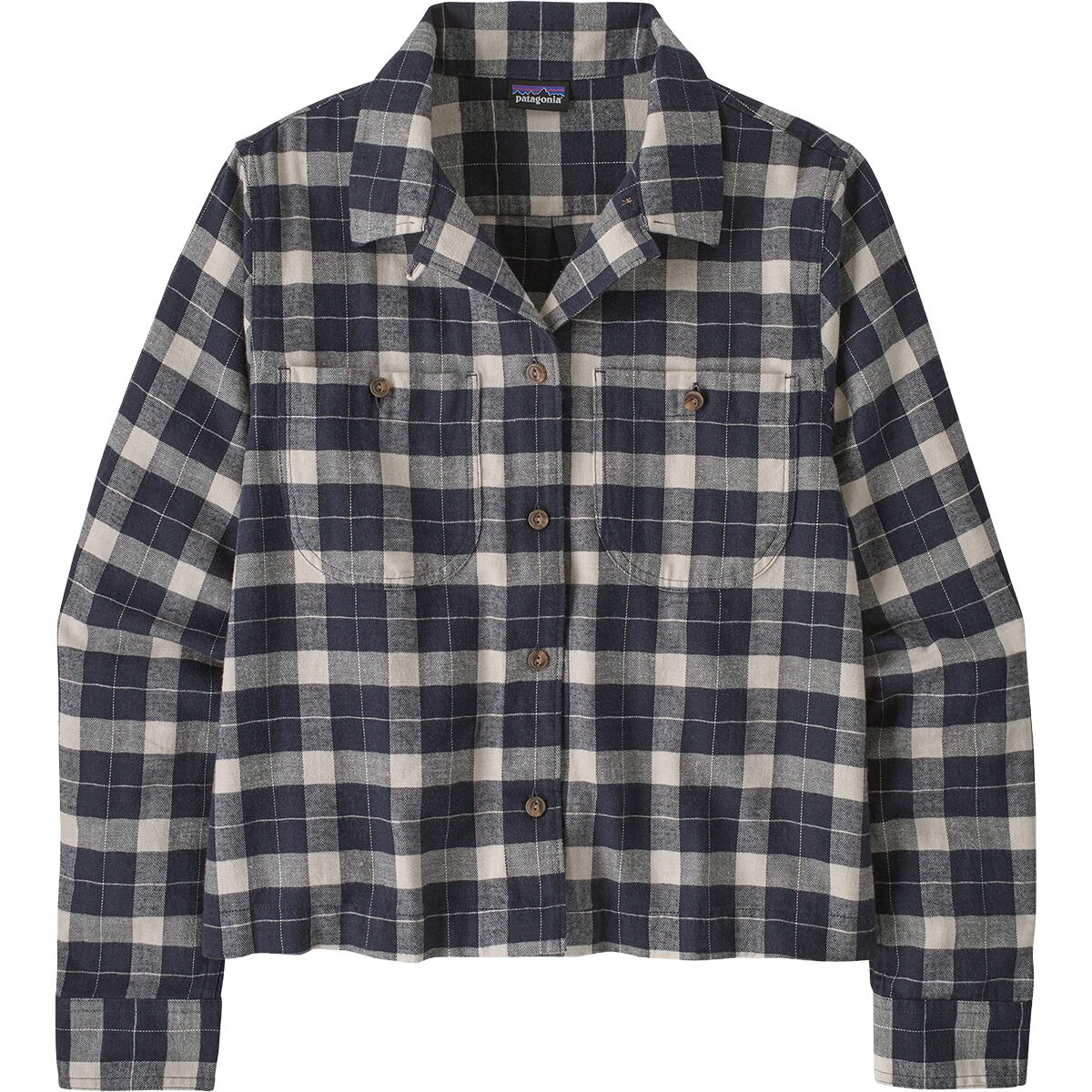 Image of Patagonia Lightweight Fjord Flannel Camp Shirt - Women's Evergreen Fjord/Smolder Blue, M