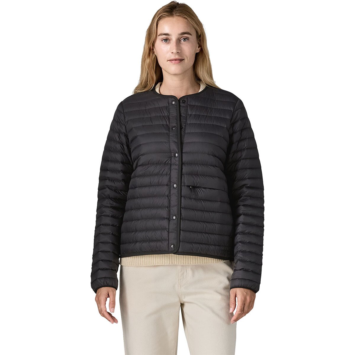 Image of Patagonia Lightweight Reversible Down Sweater Cardigan - Women's Black, XL