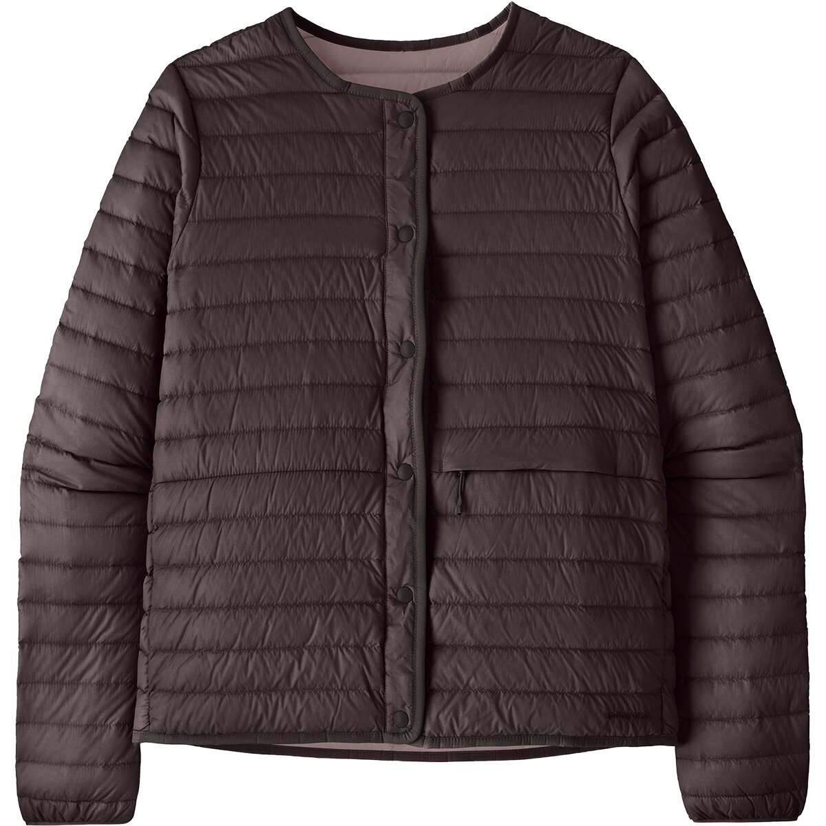 Image of Patagonia Lightweight Reversible Down Sweater Cardigan - Women's Den Brown, XL
