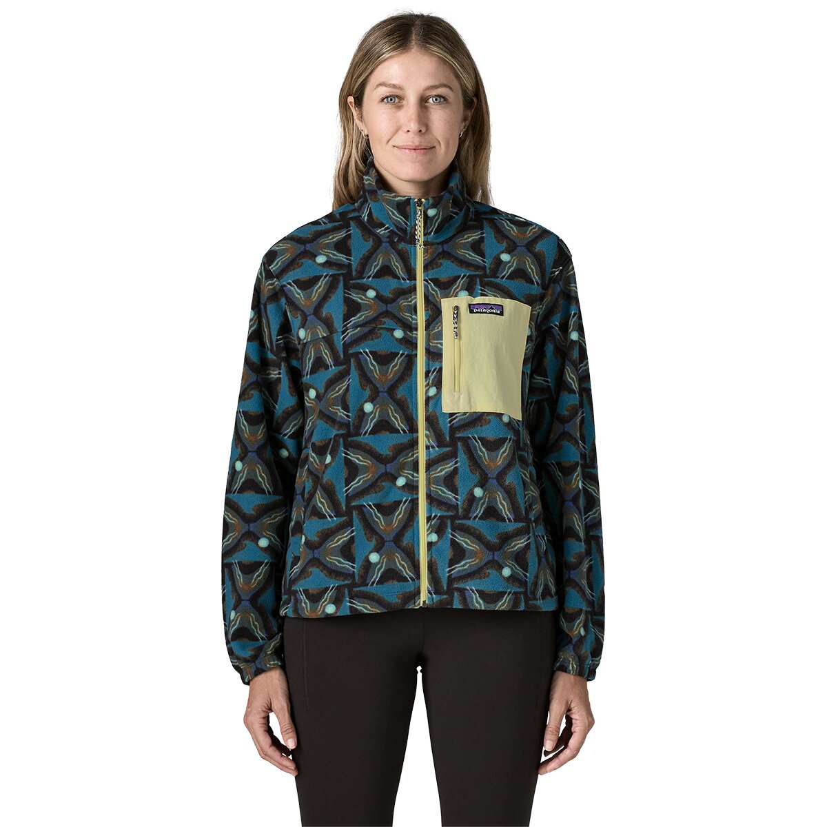 Image of Patagonia Micro D Patch Pocket Jacket - Women's Deep Freeze/Black, L