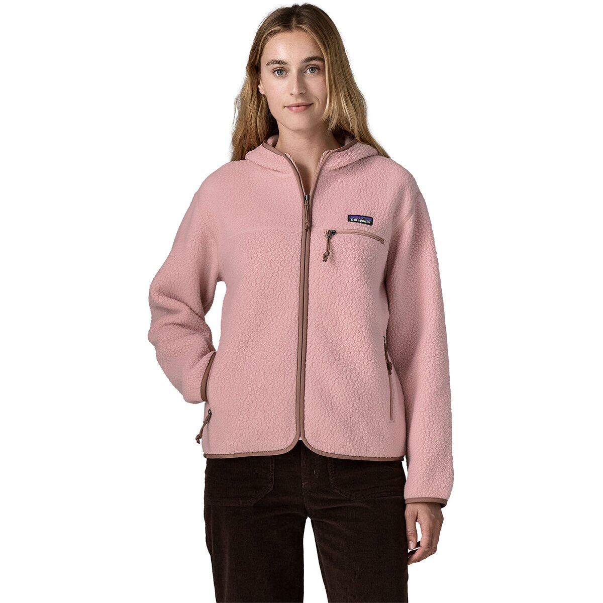Image of Patagonia Retro Pile Hooded Jacket - Women's Fuzzy Mauve, M