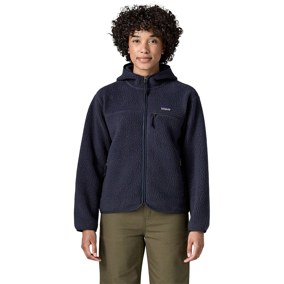 Image of Patagonia Retro Pile Hooded Jacket - Women's Sunken Blue, S