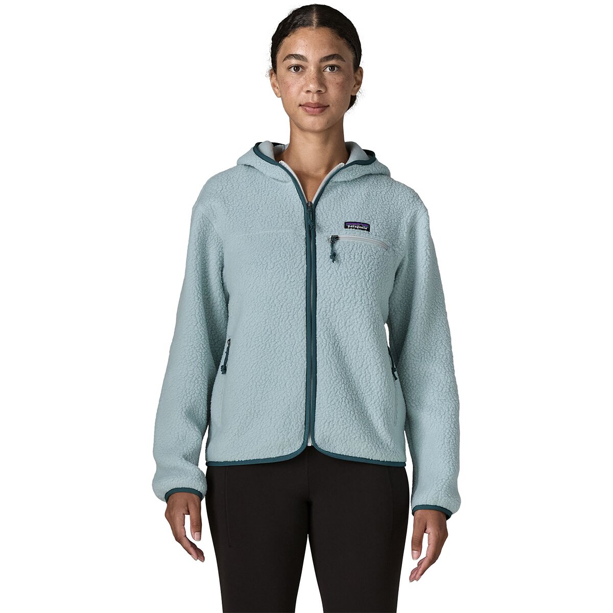 Image of Patagonia Retro Pile Hooded Jacket - Women's Virtually Blue, M