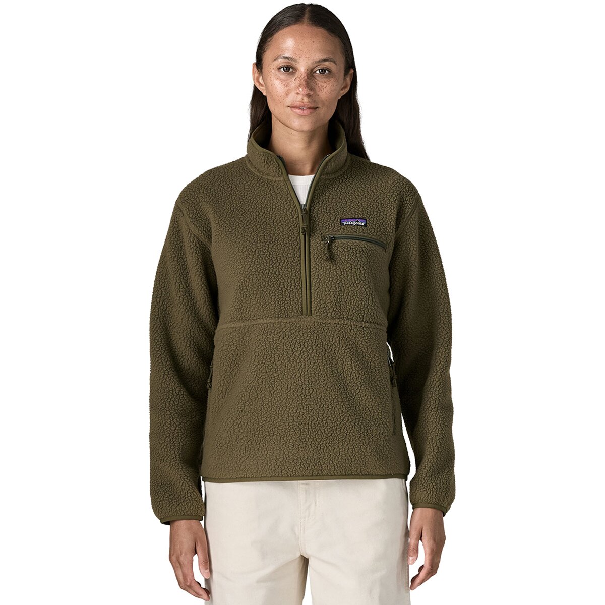 Image of Patagonia Retro Pile Marsupial Pullover - Women's Basin Green, XL
