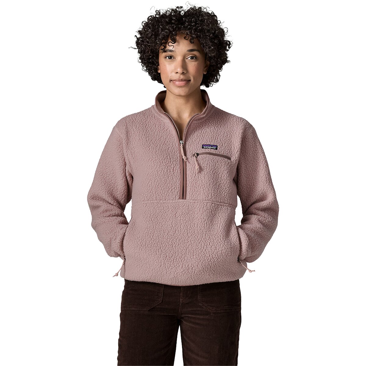Image of Patagonia Retro Pile Marsupial Pullover - Women's Stingray Mauve, M