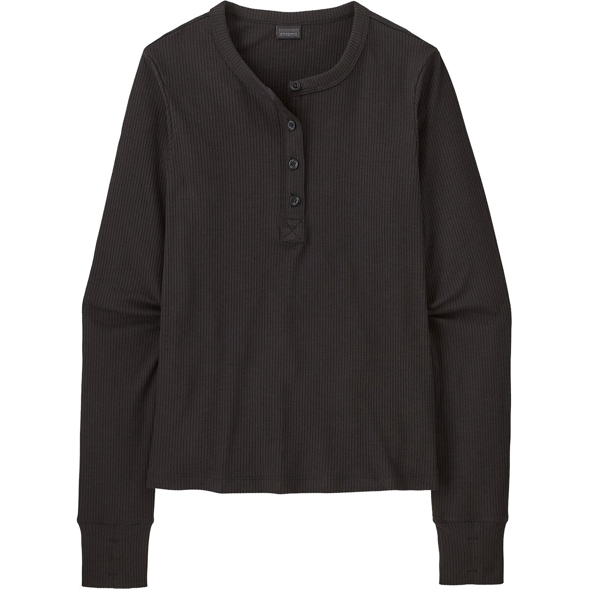 Image of Patagonia Rib Knit Long-Sleeve Henley - Women's Black, M
