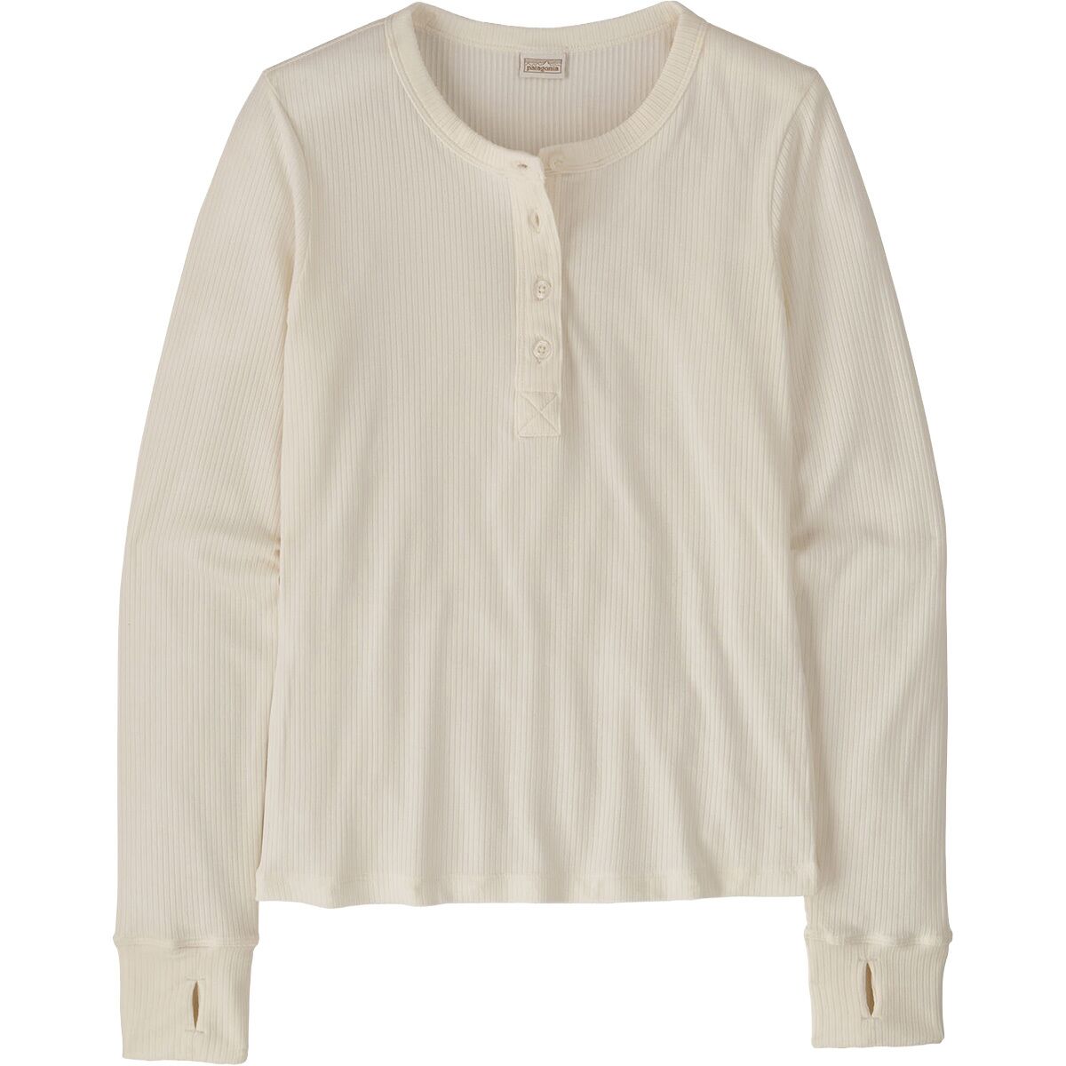 Image of Patagonia Rib Knit Long-Sleeve Henley - Women's White, XS
