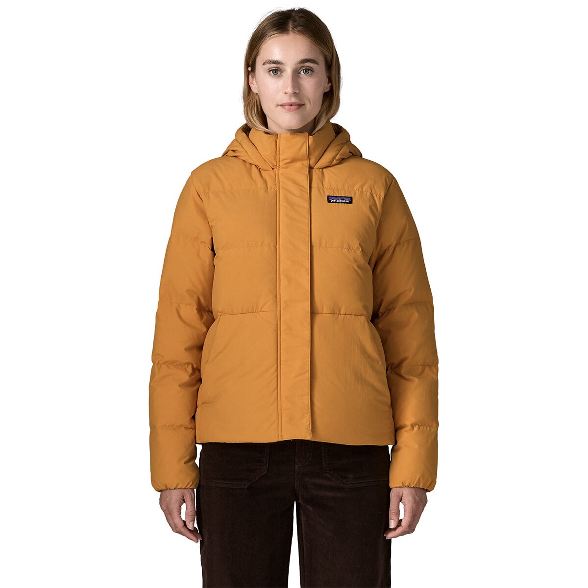 Image of Patagonia Sisar Down Hooded Jacket - Women's Dried Mango, S