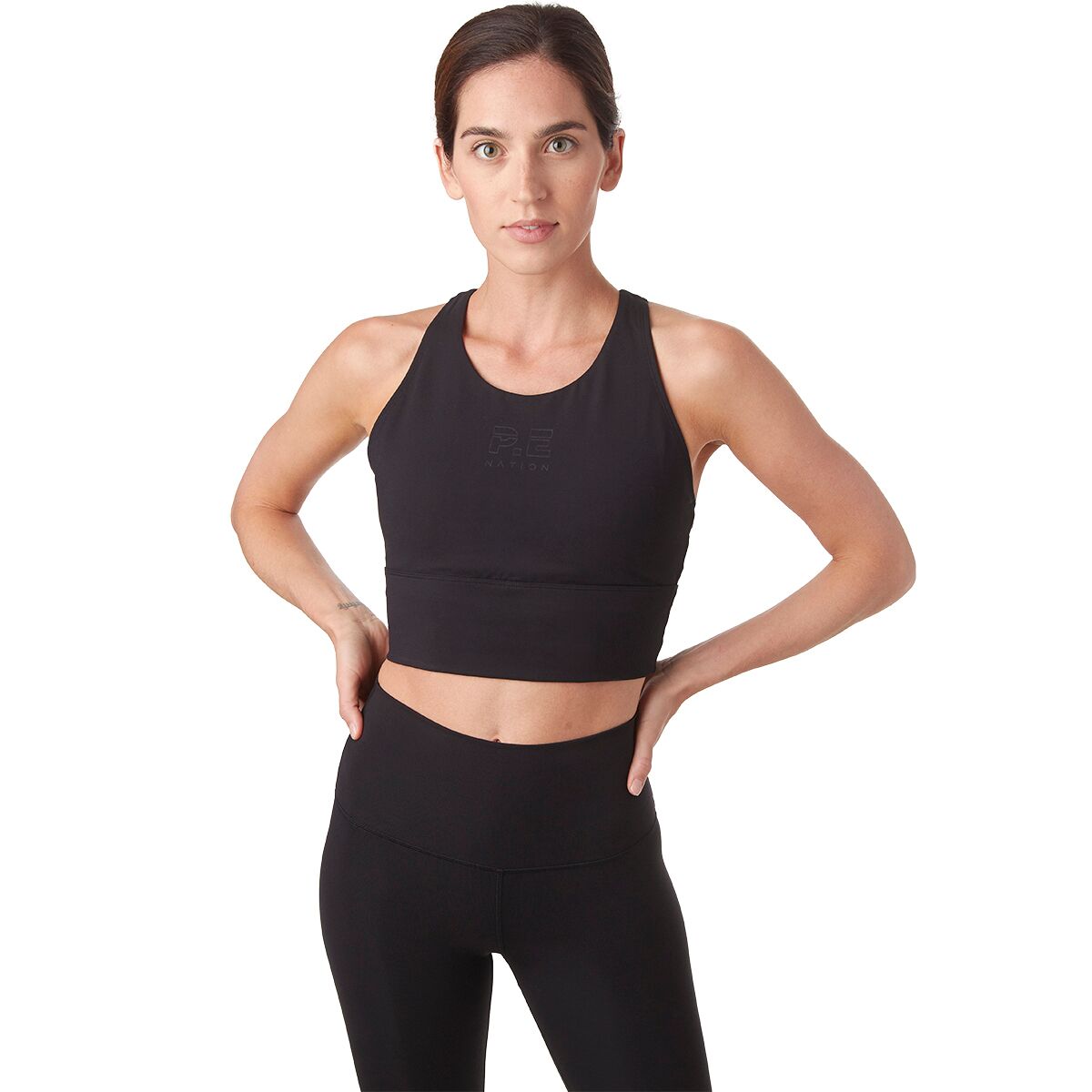 PE Nation Bar Down Sports Bra - Female - Black - Large