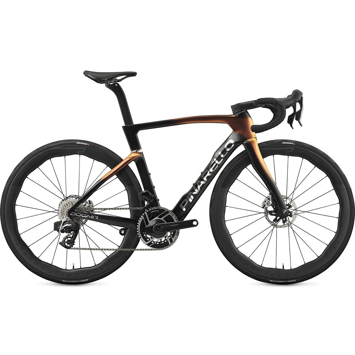 Image of Pinarello Dogma F Red AXS PM Peak 4550 Carbon Wheel Road Bike Luxter Red Gold, 57.5