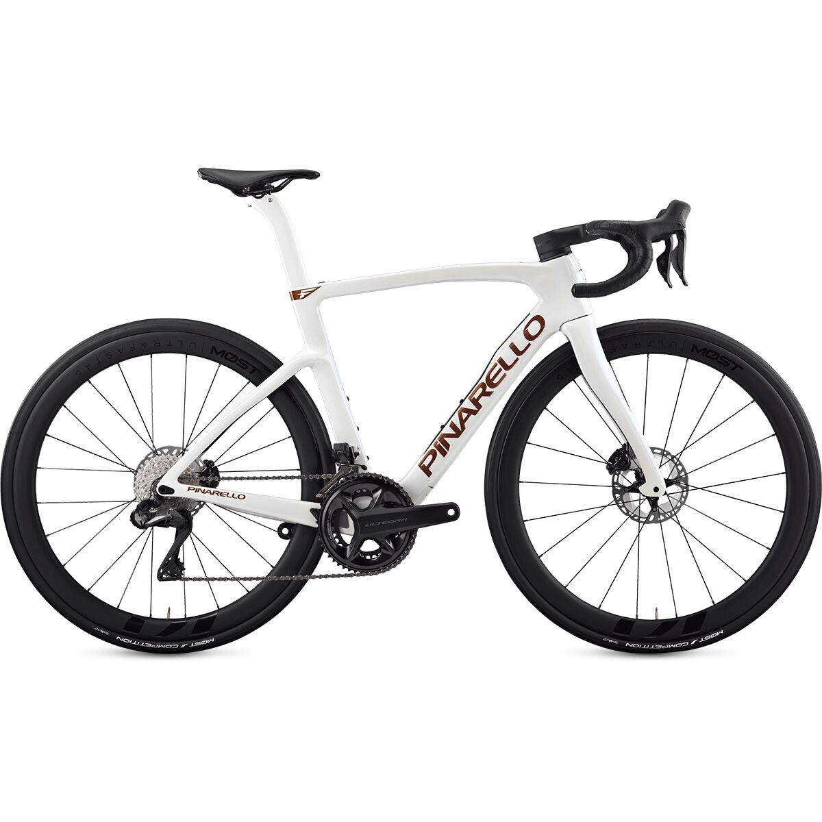 Image of Pinarello F7 Ultegra Di2 Ultrafast 45 Carbon Wheel Road Bike Alabaster White Shiny, 56
