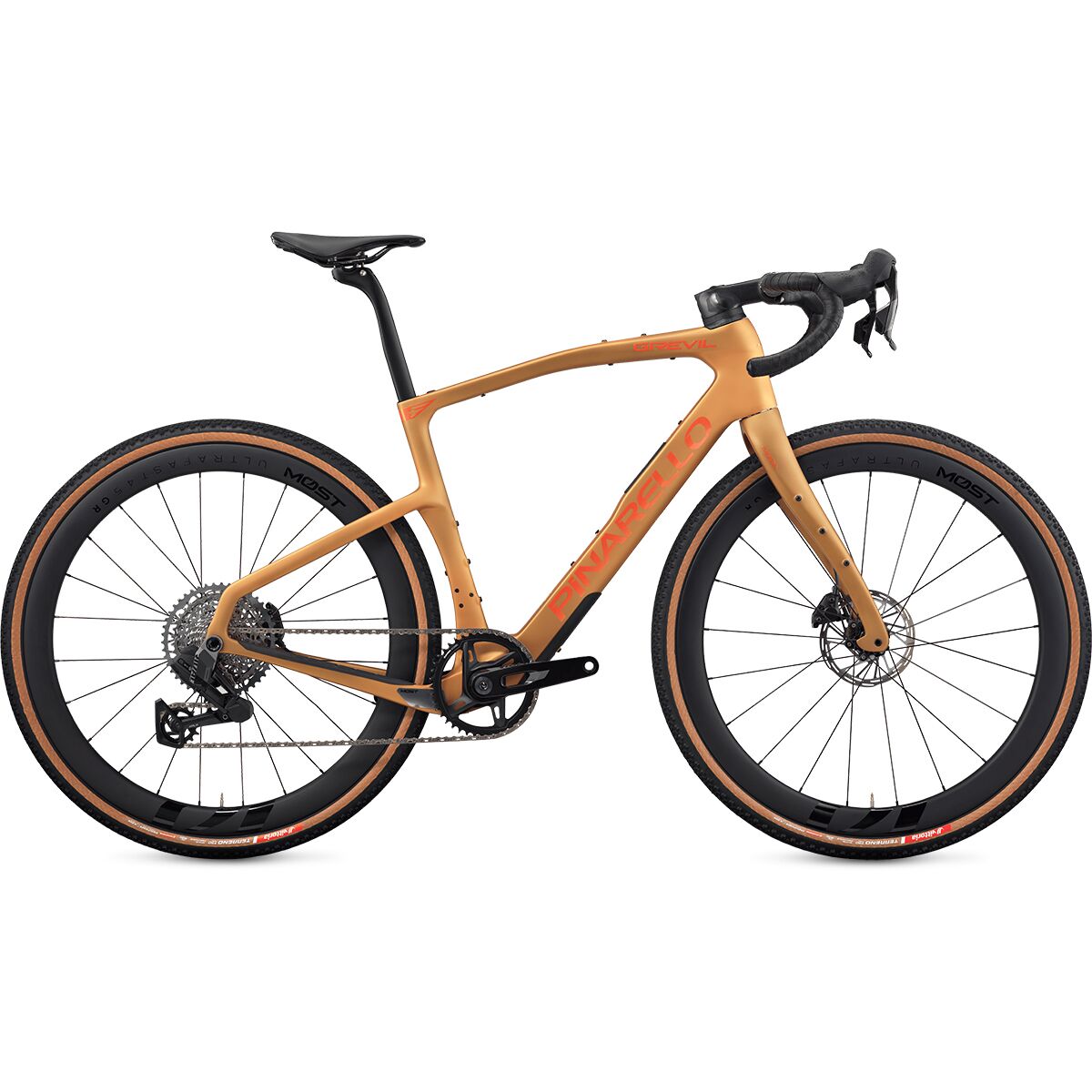 Image of Pinarello Grevil F5 Rival XPLR AXS Gravel 45 Carbon Wheel Gravel Bike Namib Brown Matt, 53