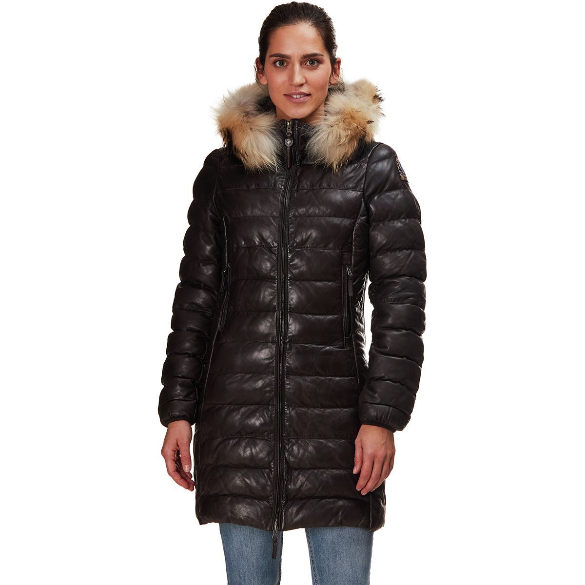 Parajumpers Demi Leather Insulated Jacket - Women's Dark Brown, L